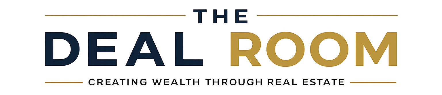 logo for the deal room creating wealth through real estate